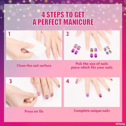 Disney Princess 84-Piece Glitter & Metallic Press-On Nails Set for Kids & Tweens – Townley Girl