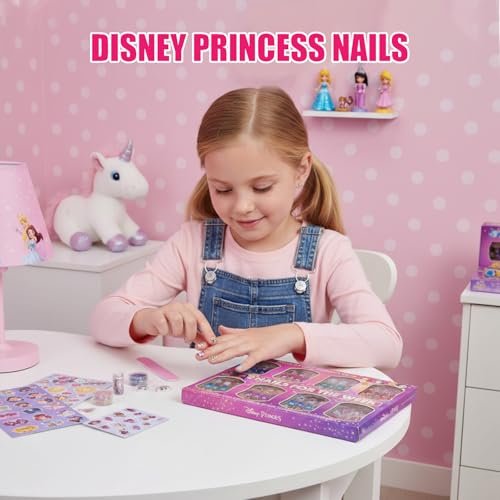 Disney Princess 84-Piece Glitter & Metallic Press-On Nails Set for Kids & Tweens – Townley Girl - görsel 14