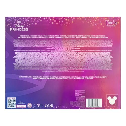 Disney Princess 84-Piece Glitter & Metallic Press-On Nails Set for Kids & Tweens – Townley Girl - görsel 18
