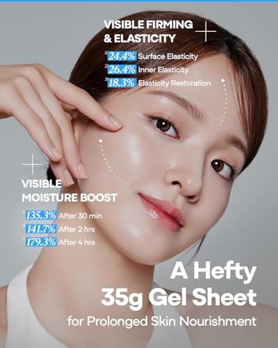 Bano PDRN Collagen Gel Mask - Korean Overnight Face Mask for Firming & Deep Hydrating | Biome PDRN for Skin Elasticity | Fragrance-Free | 1.23 oz, 4 Pack Avelisse