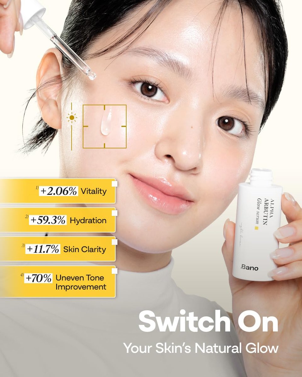 Bano Alpha Arbutin Glow Serum – 2% Alpha Arbutin + Niacinamide for Skin Vitality & Glow, Uneven Tone | Hydrating Hyaluronic Acid | Korean Skincare for Sensitive Skin | Fragrance-Free | 1.01 fl oz - görsel 5