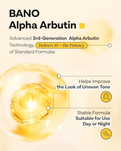 Bano Alpha Arbutin Glow Serum – 2% Alpha Arbutin + Niacinamide for Skin Vitality & Glow, Uneven Tone | Hydrating Hyaluronic Acid | Korean Skincare for Sensitive Skin | Fragrance-Free | 1.01 fl oz - görsel 8