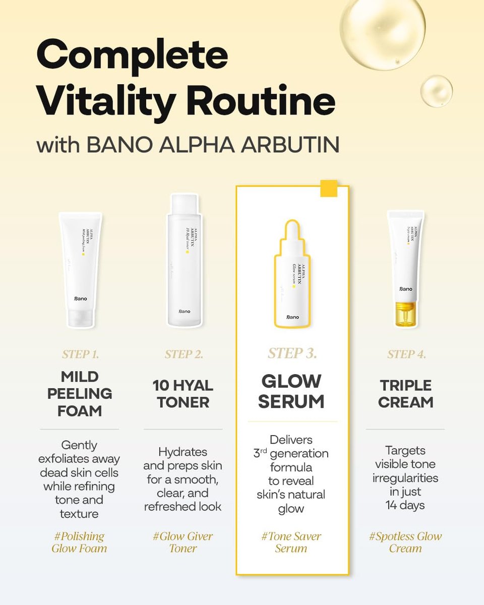 Bano Alpha Arbutin Glow Serum – 2% Alpha Arbutin + Niacinamide for Skin Vitality & Glow, Uneven Tone | Hydrating Hyaluronic Acid | Korean Skincare for Sensitive Skin | Fragrance-Free | 1.01 fl oz - görsel 11