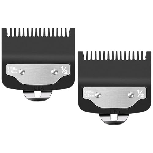 Replacement 1/2 Wahl Clipper Guards Set, 1/16" 1.5mm Metal Hair Clipper Guards for Professional Barbers (2 Pack) - görsel 1