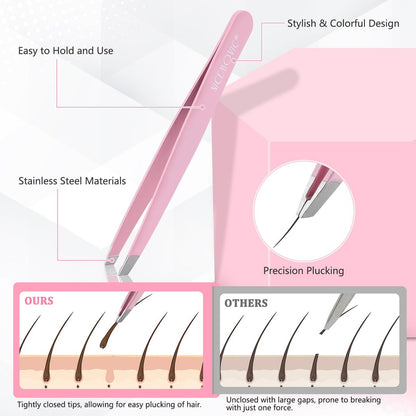 NICEMOVIC 7 Pcs Eyebrow Tweezers Set for Women - Precision Facial Hair Tweezers, Multicolor Grooming Kit, Ideal Mother's Day Gift, Christmas Stocking Stuffer, Birthday Gift for Mom