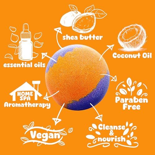 Zippytots Kids Bath Bombs with Food Toys Inside, 16 Pack Colorful Surprise Bath Fizzies Set, Organic Fizzy Bubble Bath Bombs for Girls & Boys, Ages 3+ Avelisse