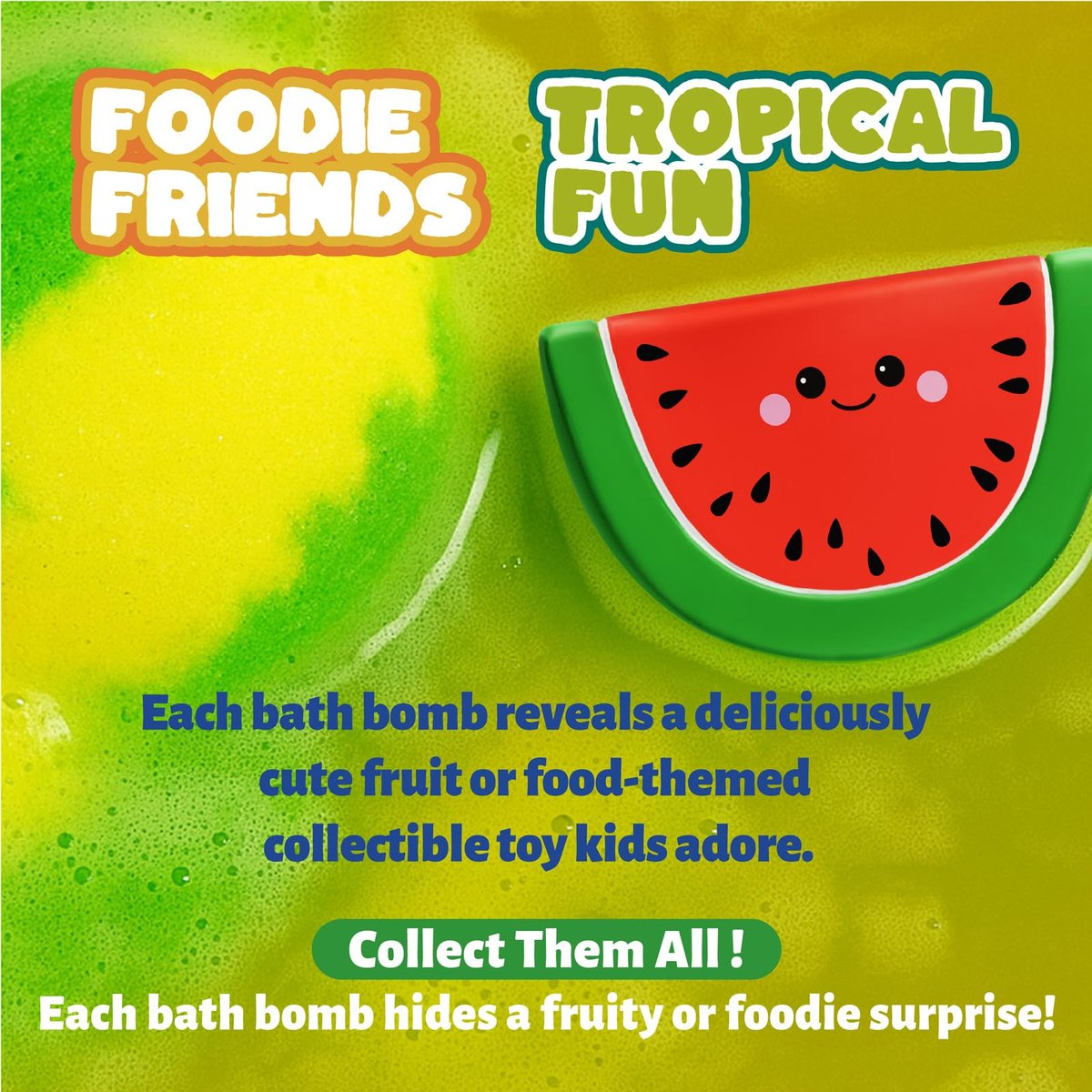 Zippytots Kids Bath Bombs with Food Toys Inside, 16 Pack Colorful Surprise Bath Fizzies Set, Organic Fizzy Bubble Bath Bombs for Girls & Boys, Ages 3+ Avelisse