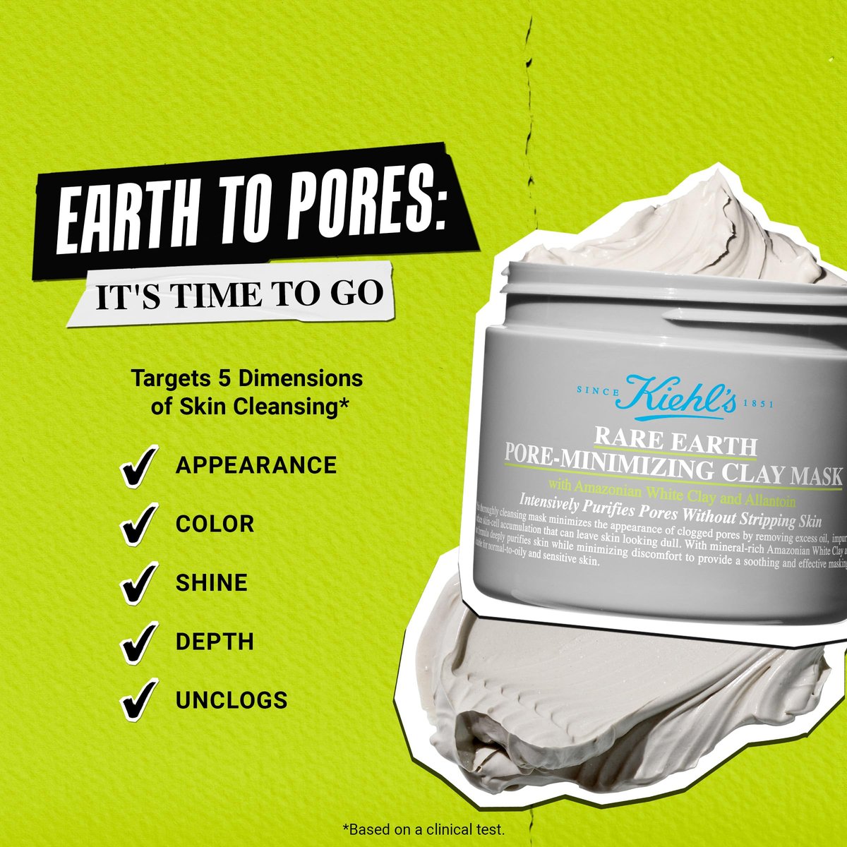 Kiehl's Rare Earth Pore Minimizer Face Mask - 4.2 fl oz Avelisse