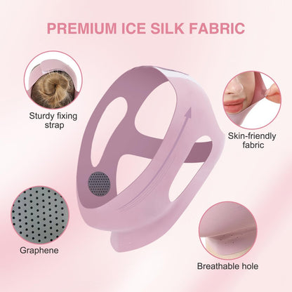 V Line Face Slimming Mask for Sleeping | Double Chin Reducer & Jawline Shaper for Women - Medium (Pink)