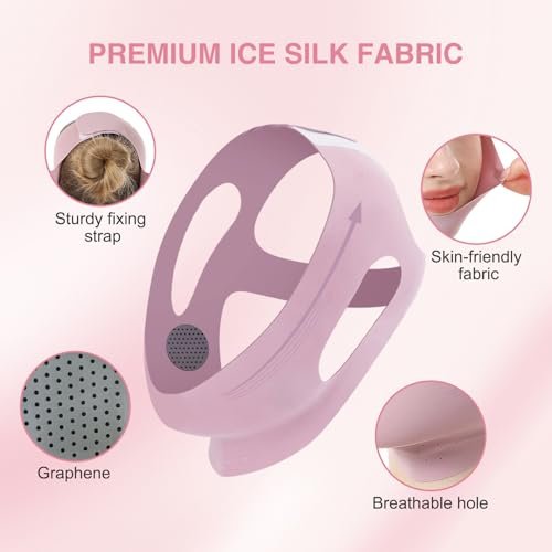 V Line Face Slimming Mask for Sleeping | Double Chin Reducer & Jawline Shaper for Women - Medium (Pink) - görsel 6