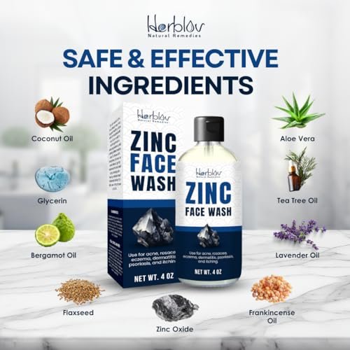 Pyrithione Zinc Face Wash | 2% ZnP Zinc Soap Body Cleanser for Acne, Rosacea, Eczema, Dermatitis, Psoriasis & Itching | Calming Facial Wash Made in USA - görsel 12