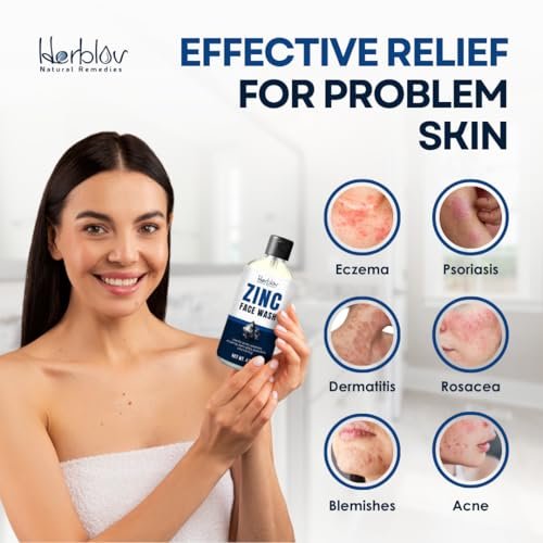Pyrithione Zinc Face Wash | 2% ZnP Zinc Soap Body Cleanser for Acne, Rosacea, Eczema, Dermatitis, Psoriasis & Itching | Calming Facial Wash Made in USA - görsel 6