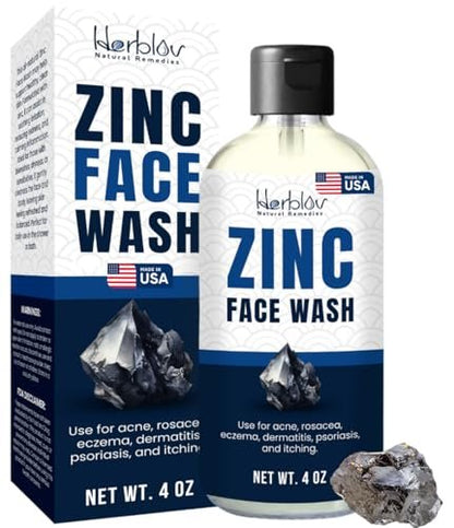 Pyrithione Zinc Face Wash | 2% ZnP Zinc Soap Body Cleanser for Acne, Rosacea, Eczema, Dermatitis, Psoriasis & Itching | Calming Facial Wash Made in USA