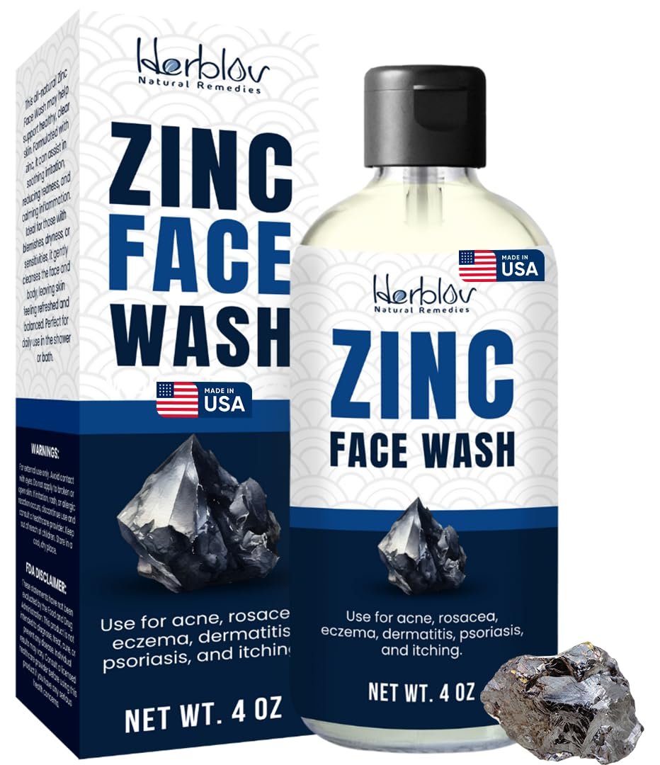 Pyrithione Zinc Face Wash | 2% ZnP Zinc Soap Body Cleanser for Acne, Rosacea, Eczema, Dermatitis, Psoriasis & Itching | Calming Facial Wash Made in USA - görsel 1