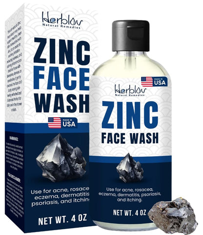 Pyrithione Zinc Face Wash | 2% ZnP Zinc Soap Body Cleanser for Acne, Rosacea, Eczema, Dermatitis, Psoriasis & Itching | Calming Facial Wash Made in USA