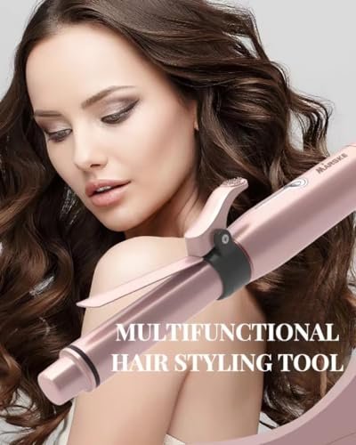 MARSKE Cordless Curling Iron 2 in 1 - Mini USB Rechargeable Ceramic Curling Wand & Flat Iron for Short Hair, 3 Heat Settings, Rose Gold (20x3 cm) Avelisse