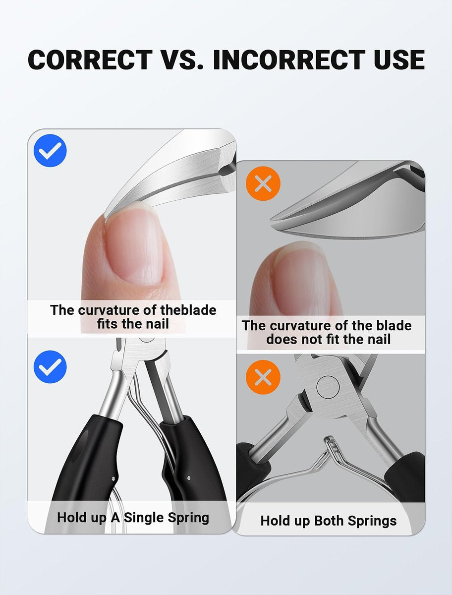 MERDTTES Toenail Clippers for Seniors Thick Toenails – Heavy Duty Ingrown Toenail Clipper Set with Long Handle & Wide Jaw (7 Pieces, Stainless Steel) Avelisse