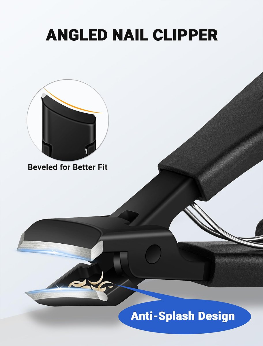 MERDTTES Toenail Clippers for Seniors Thick Toenails – Heavy Duty Ingrown Toenail Clipper Set with Long Handle & Wide Jaw (7 Pieces, Stainless Steel) Avelisse