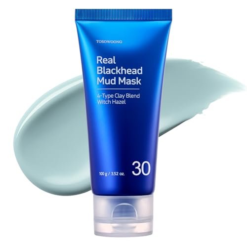 TOSOWOONG Real Blackhead Mud Mask - Pore Purifying Clay Mask for Face & Nose, Deep Cleansing, Oil Control, 3.52 oz Avelisse