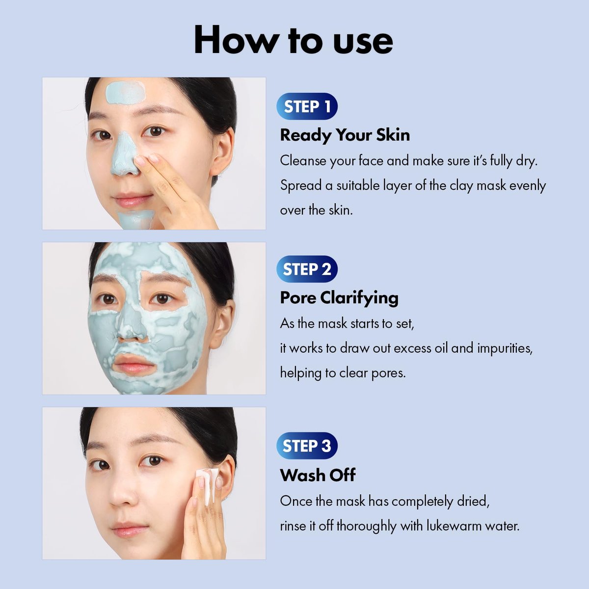 TOSOWOONG Real Blackhead Mud Mask - Pore Purifying Clay Mask for Face & Nose, Deep Cleansing, Oil Control, 3.52 oz Avelisse