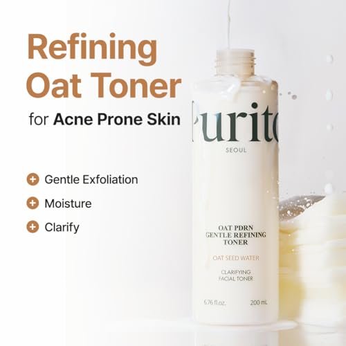 PURITO Oat PDRN Gentle Refining Toner – 200 mL (6.76 fl.oz) | Korean Exfoliating Toner with 99% Pure Oat PDRN for Acne-Prone Skin, Vegan & Non-Comedogenic Avelisse