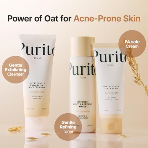 PURITO Oat PDRN Gentle Refining Toner – 200 mL (6.76 fl.oz) | Korean Exfoliating Toner with 99% Pure Oat PDRN for Acne-Prone Skin, Vegan & Non-Comedogenic Avelisse