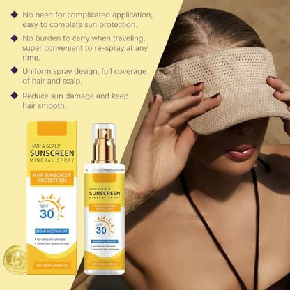 2-Pack Ultimate Hair and Scalp Sunscreen Spray SPF 30 – Color-Lock UV Shield for Dyed/Highlighted Hair, Prevents Color Fade & Dryness, Non-Greasy Protection (2 x 100ml) Avelisse