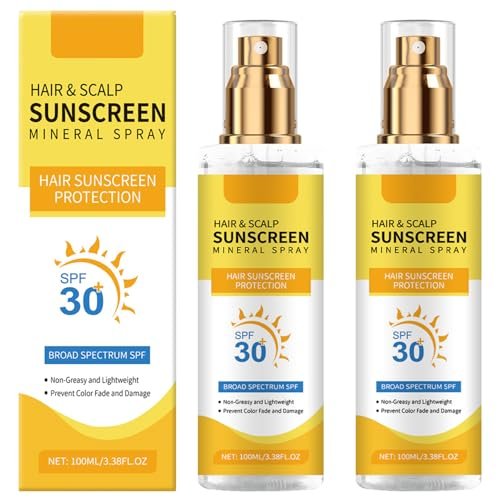 2-Pack Ultimate Hair and Scalp Sunscreen Spray SPF 30 – Color-Lock UV Shield for Dyed/Highlighted Hair, Prevents Color Fade & Dryness, Non-Greasy Protection (2 x 100ml) Avelisse