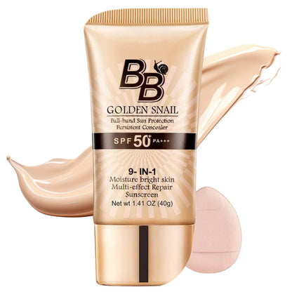 9-in-1 BB Cream Tinted Moisturizer with SPF 50, Full Coverage Foundation Concealer, Oil-Free Sunscreen for All Skin Types, Natural Color #01