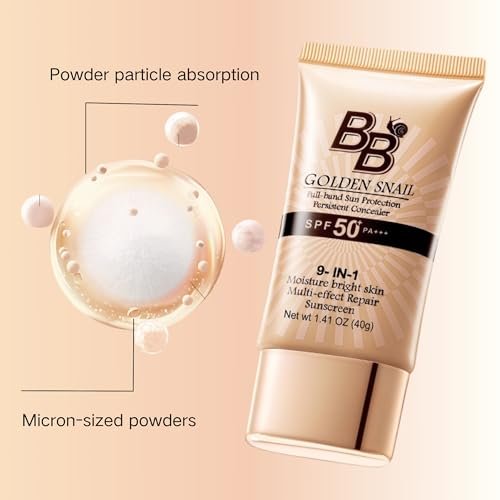 9-in-1 BB Cream Tinted Moisturizer with SPF 50, Full Coverage Foundation Concealer, Oil-Free Sunscreen for All Skin Types, Natural Color #01 - görsel 14