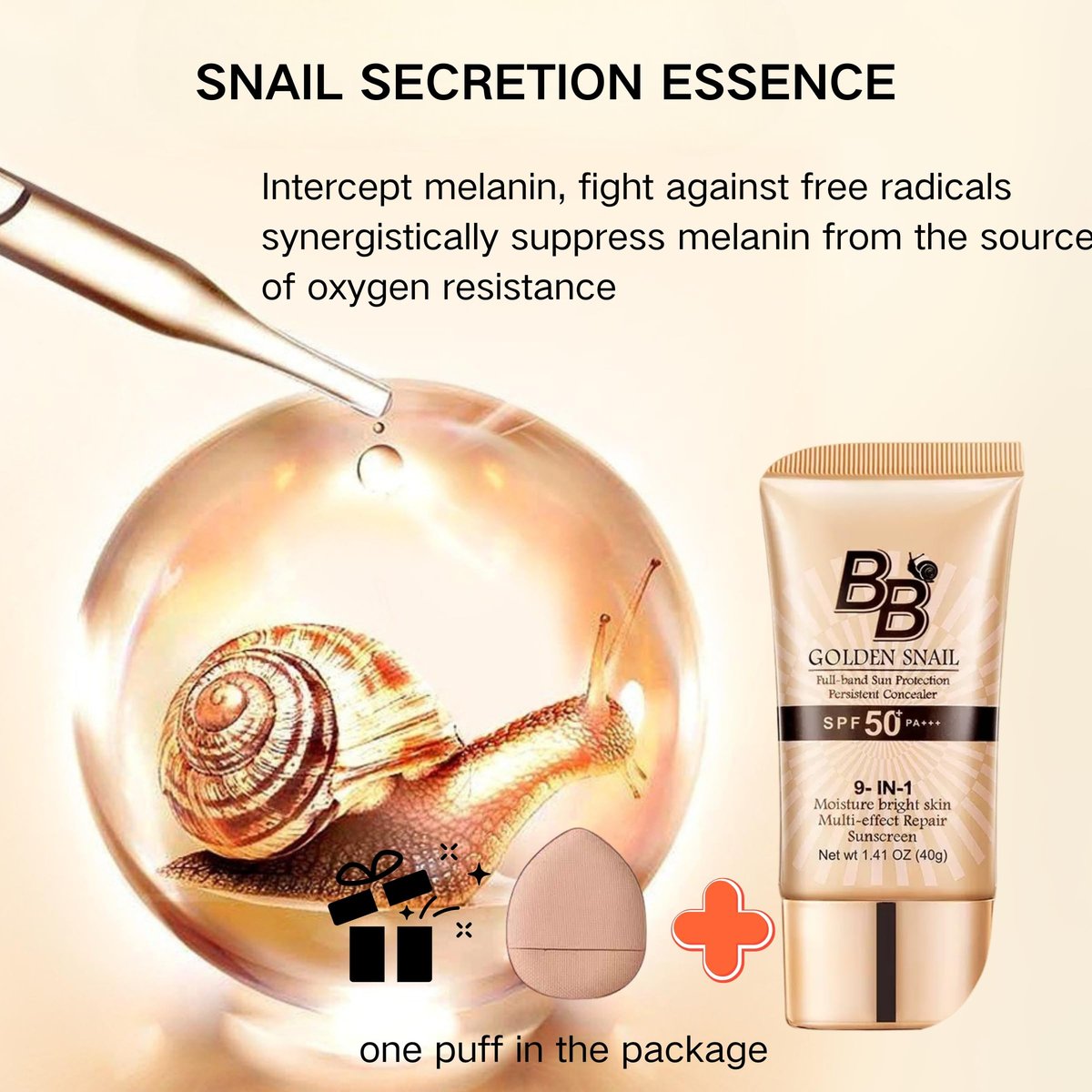 9-in-1 BB Cream Tinted Moisturizer with SPF 50, Full Coverage Foundation Concealer, Oil-Free Sunscreen for All Skin Types, Natural Color #01 - görsel 5