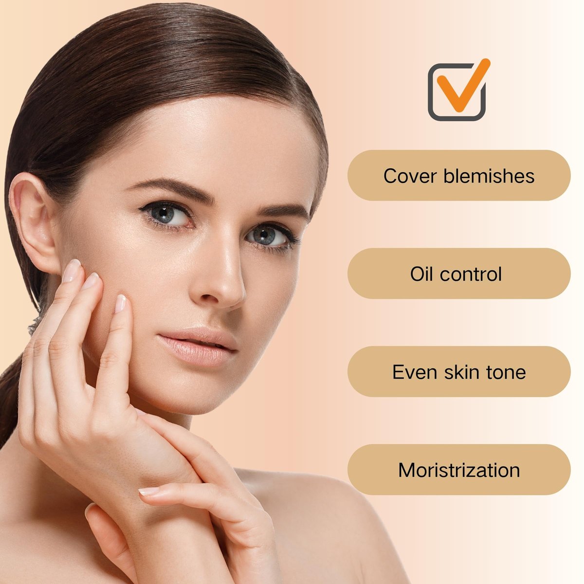 9-in-1 BB Cream Tinted Moisturizer with SPF 50, Full Coverage Foundation Concealer, Oil-Free Sunscreen for All Skin Types, Natural Color #01 - görsel 9