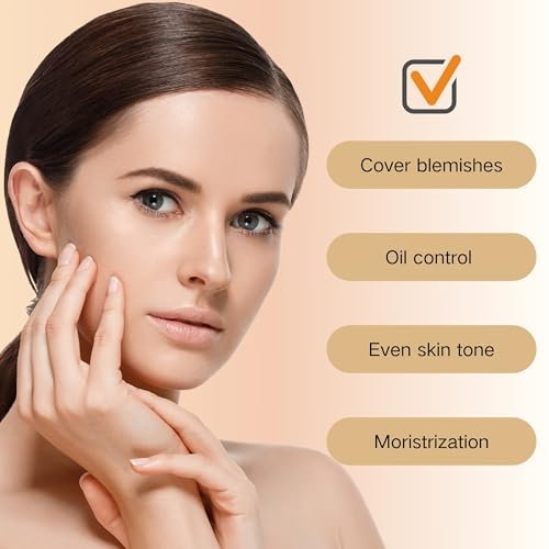 9-in-1 BB Cream Tinted Moisturizer with SPF 50, Full Coverage Foundation Concealer, Oil-Free Sunscreen for All Skin Types, Natural Color #01 - görsel 10