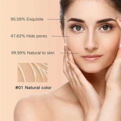 9-in-1 BB Cream Tinted Moisturizer with SPF 50, Full Coverage Foundation Concealer, Oil-Free Sunscreen for All Skin Types, Natural Color #01
