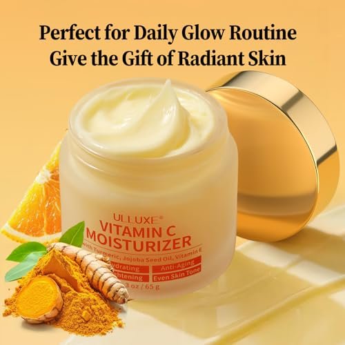 Vitamin C Face Moisturizer with Turmeric & Niacinamide - Brightening Anti-Aging Cream for Dark Spots, Wrinkles & Uneven Tone - Hydrating Face Moisturizer for All Skin Types, 2.3 oz Avelisse
