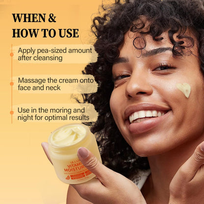 Vitamin C Face Moisturizer with Turmeric & Niacinamide - Brightening Anti-Aging Cream for Dark Spots, Wrinkles & Uneven Tone - Hydrating Face Moisturizer for All Skin Types, 2.3 oz Avelisse
