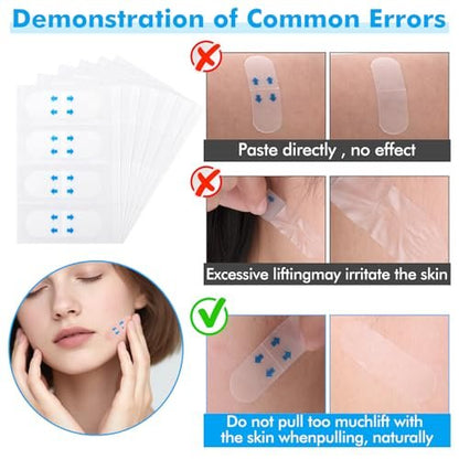 Larrel 120PCS Face Lift Tape – Invisible Waterproof Face Lifting Stickers for Instant Neck Tightening, Double Chin, Jowls, and Sagging Skin Avelisse