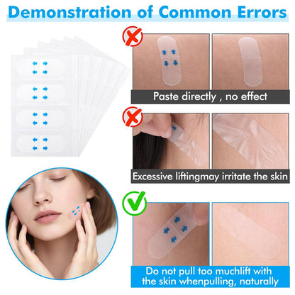 Larrel 120PCS Face Lift Tape – Invisible Waterproof Face Lifting Stickers for Instant Neck Tightening, Double Chin, Jowls, and Sagging Skin Avelisse