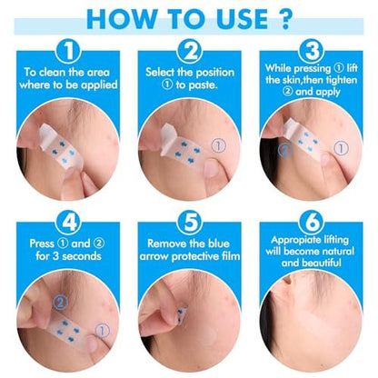 Larrel 120PCS Face Lift Tape – Invisible Waterproof Face Lifting Stickers for Instant Neck Tightening, Double Chin, Jowls, and Sagging Skin Avelisse