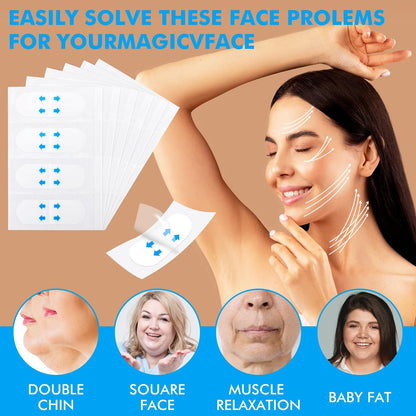 Larrel 120PCS Face Lift Tape – Invisible Waterproof Face Lifting Stickers for Instant Neck Tightening, Double Chin, Jowls, and Sagging Skin Avelisse