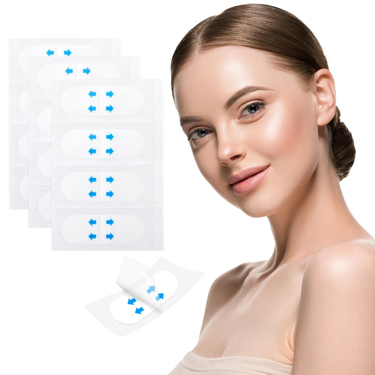 Larrel 120PCS Face Lift Tape – Invisible Waterproof Face Lifting Stickers for Instant Neck Tightening, Double Chin, Jowls, and Sagging Skin Avelisse