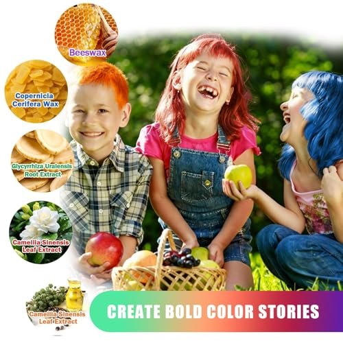 10Pcs Temporary Hair Color Wax for Christmas Party, Daily Party Cosplay Stocking Stuffers - Washable Hair Chalk Natural Instant Hair Color for Women, Kids, Teens, Men (40g Each, Assorted Colors) Avelisse