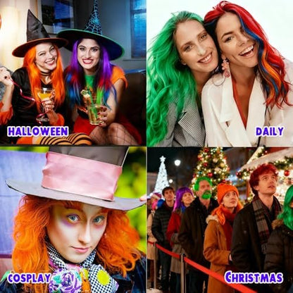 10Pcs Temporary Hair Color Wax for Christmas Party, Daily Party Cosplay Stocking Stuffers - Washable Hair Chalk Natural Instant Hair Color for Women, Kids, Teens, Men (40g Each, Assorted Colors) Avelisse
