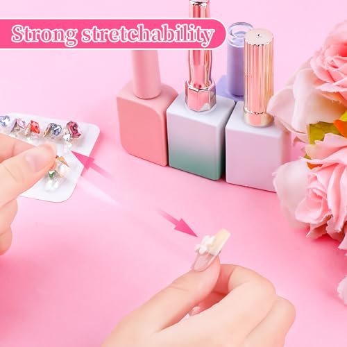 BQAN 12 Sheets Double Sided Nail Tape for Press On Nails Storage - Clear Acrylic Adhesive Mounting Tapes for Nail Design Display, Fake Nail Storage, Manicure Packaging Organize (360 Pieces) - görsel 8