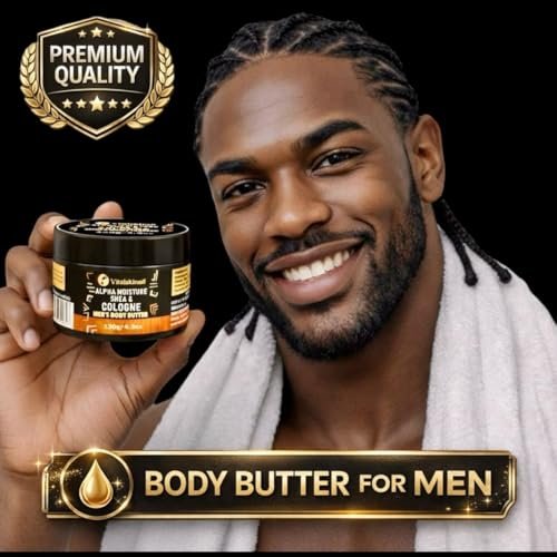 VITALSKINOIL Body Butter for Men – Shea and Cologne Scented Body Cream for All Skin Types (1 oz) Avelisse