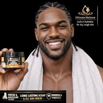 VITALSKINOIL Body Butter for Men – Shea and Cologne Scented Body Cream for All Skin Types (1 oz) Avelisse