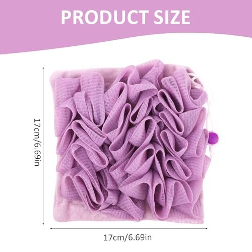 VZYUVY 3-Pack Loofah Washcloth – 2-in-1 Machine Washable Loofah Cloth for Bar Soap, Multicolor - görsel 4