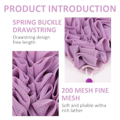 VZYUVY 3-Pack Loofah Washcloth – 2-in-1 Machine Washable Loofah Cloth for Bar Soap, Multicolor - görsel 6