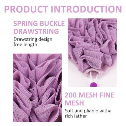 VZYUVY 3-Pack Loofah Washcloth – 2-in-1 Machine Washable Loofah Cloth for Bar Soap, Multicolor
