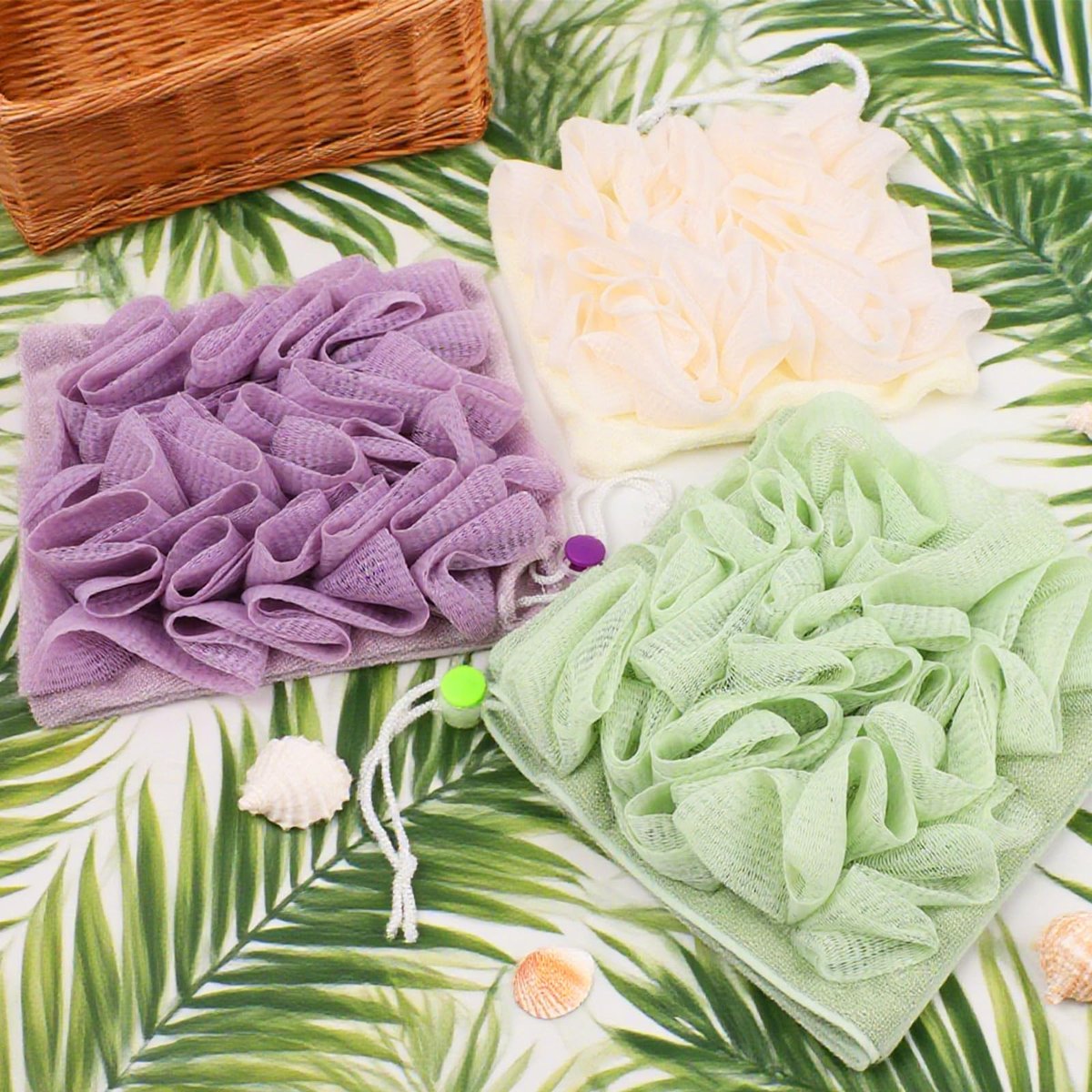 VZYUVY 3-Pack Loofah Washcloth – 2-in-1 Machine Washable Loofah Cloth for Bar Soap, Multicolor - görsel 11